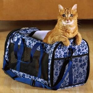 Floral Blue Cat Carrier